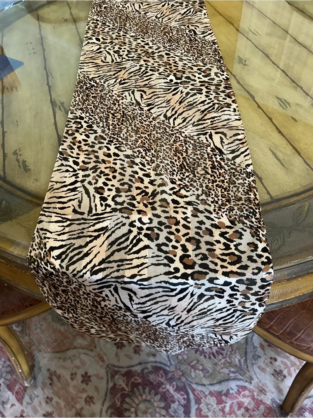 Leopard Animal Print Lightweight Scarf in Black, Brown, Cream made in Italy